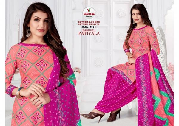 Vandana Bandhej Patiyala Vol-4 indo Cotton Patiyala Dress Material